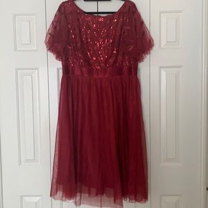 Short maroon cocktail dress